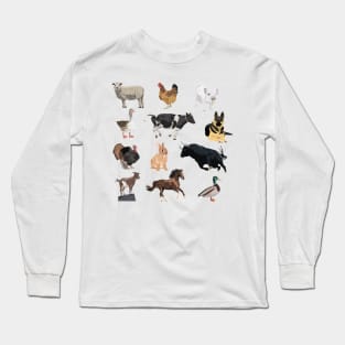 Farm Animals Pattern Long Sleeve T-Shirt